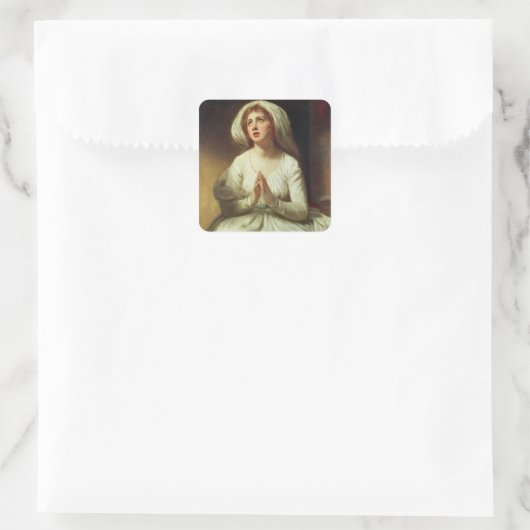 Lady Hamilton Praying Vierkante Sticker (Tas)