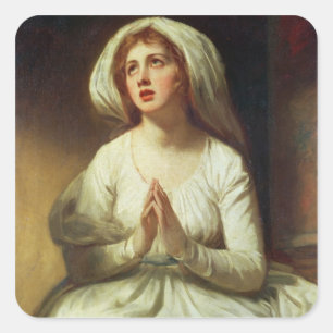 Lady Hamilton Praying Vierkante Sticker