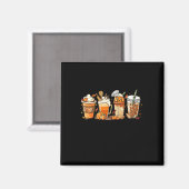 Lady Happy Herfst Koffie Pompoen Latte Thanksgivin Magneet (Voorkant / Achterkant)