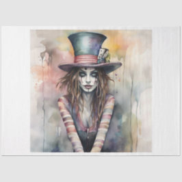 Lady Hatter Mad Hatter Decoupage Papier