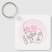 LADY HEAD LINE ART SLEUTELHANGER (Voorkant)