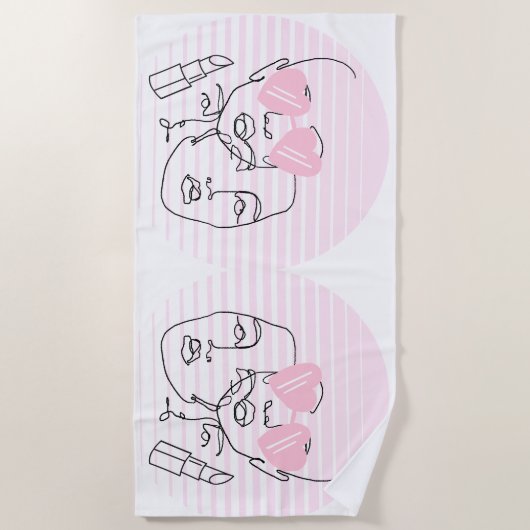 LADY HEAD LINE ART STRANDLAKEN (Voorkant)