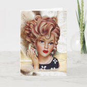 Lady Head Vaas Sassy Spiraal Haar Schoonheid in Zw Kaart (Voorkant)