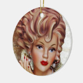 Lady Head Vaas Sassy Spiraal Haar Schoonheid in Zw Keramisch Ornament (Links)