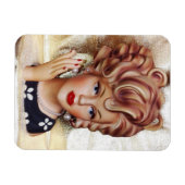 Lady Head Vaas Sassy Spiraal Haar Schoonheid in Zw Magneet (Horizontaal)