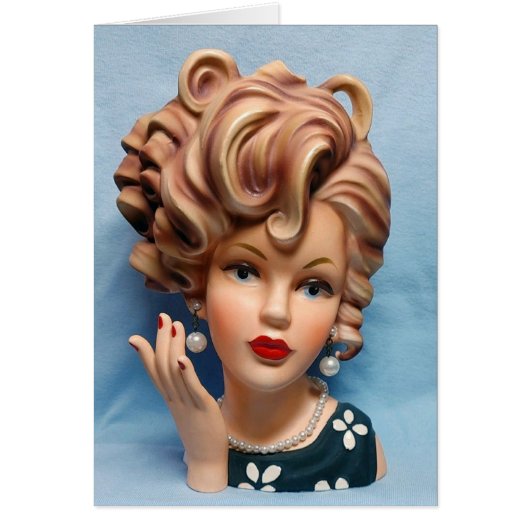  Lady Head Vase Big Kurkentrekker Hair Hand Up (Voorkant)