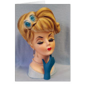  Lady Head Vase Blue Roos en Glove Hand (Voorkant)