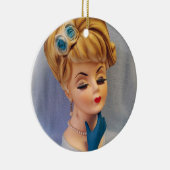 Lady Head Vase Blue Roos en Glove Hand Keramisch Ornament (Rechts)