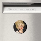  Lady Head Vase Chic Big Hair Ruffles Magneet (Insitu (Vaatwasser))