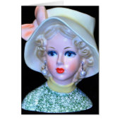 Lady Head Vase Flapper Cloche Pet Kaart (Voorkant)