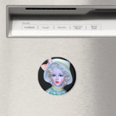 Lady Head Vase Flapper Cloche Pet Magneet (Insitu (Vaatwasser))