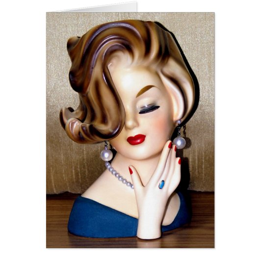 Lady Head Vase Flip Hairdo Ring Kaart (Voorkant)
