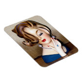  Lady Head Vase Flip Hairdo Ring Magneet (Rechterzijde)