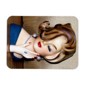  Lady Head Vase Flip Hairdo Ring Magneet (Horizontaal)
