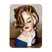  Lady Head Vase Flip Hairdo Ring Magneet (Verticaal)