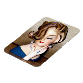  Lady Head Vase Flip Hairdo Ring Magneet (Linkerzijde)