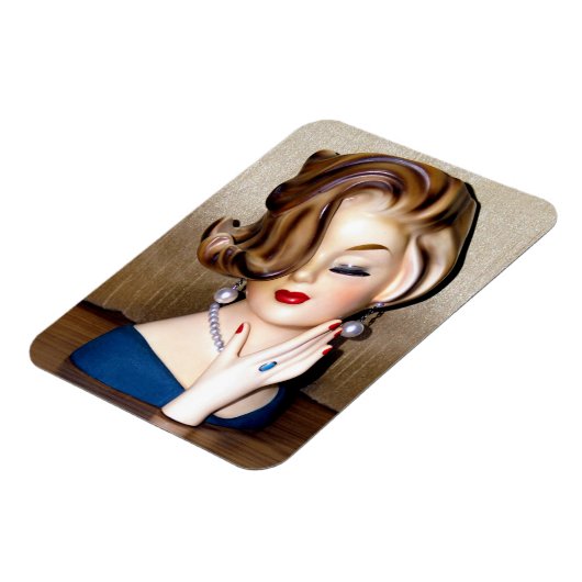  Lady Head Vase Flip Hairdo Ring Magneet (Linkerzijde)