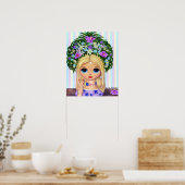 Lady Head Vase Love 1960 Blythe Flower Child Poster (Keuken)
