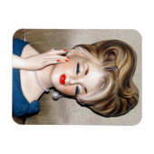  Lady Head Vase Model Glamoureus uit de jaren zest Magneet (Horizontaal)