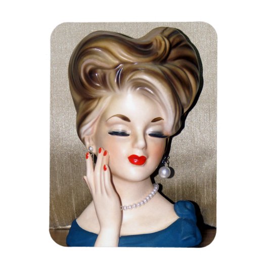  Lady Head Vase Model Glamoureus uit de jaren zest Magneet (Verticaal)