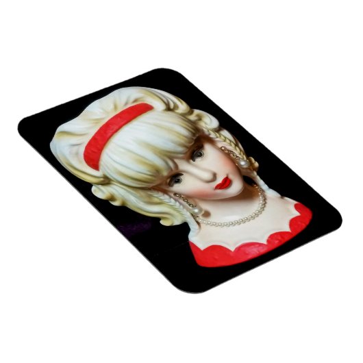  Lady Head Vase Platinum Blonde Braids Magneet (Rechterzijde)