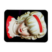  Lady Head Vase Platinum Blonde Braids Magneet (Horizontaal)