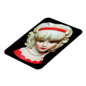  Lady Head Vase Platinum Blonde Braids Magneet (Linkerzijde)