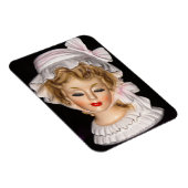  Lady Head Vase Roze Ruffled Bonnet Magneet (Rechterzijde)