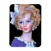 Lady Head Vase Roze Ruffled Bonnet Magneet (Verticaal)