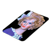 Lady Head Vase Roze Ruffled Bonnet Magneet (Linkerzijde)