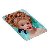 Lady Head Vase Teen Bouffant Hair 1960 Magneet (Rechterzijde)