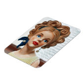  Lady Head Vase Teen Bouffant Hair 1960 Magneet (Linkerzijde)