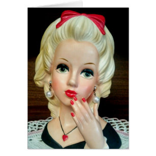 Lady Head Vase Teen Heart Ketting Kaart