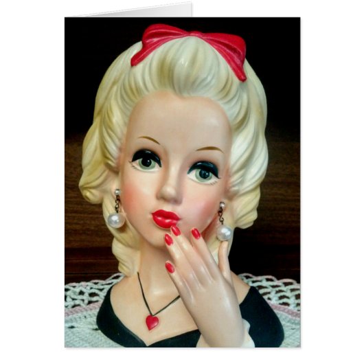  Lady Head Vase Teen Heart Ketting Kaart (Voorkant)