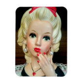  Lady Head Vase Teen Heart Ketting Magneet (Verticaal)