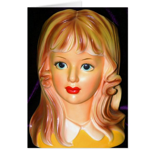  Lady Head Vase Teen met Squiggles Kaart (Voorkant)