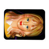 Lady Head Vase Teen met viribben Magneet (Horizontaal)