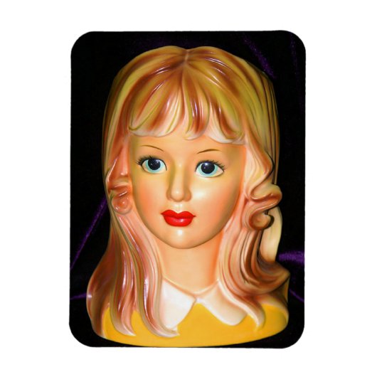Lady Head Vase Teen met viribben Magneet (Verticaal)
