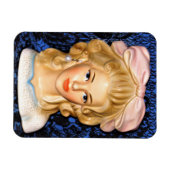  Lady Head Vase Teen Pink Bow 1960 Magneet (Horizontaal)