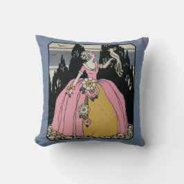 Lady Holding een vogel, Victoriaans Kussen