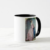 Lady holding Flowers in haar Petticoat Mok (Voorkant rechts)