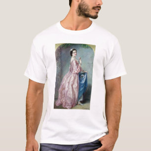 Lady holding Flowers in haar Petticoat T-shirt