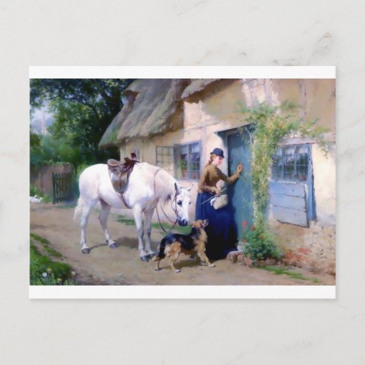 Lady Horse German Shepherd Cottage bezoekers Briefkaart (Voorkant)