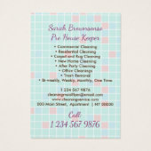 Lady HouseKeeper Schoonmaak Displaykaarten Visitekaartje (Achterkant)