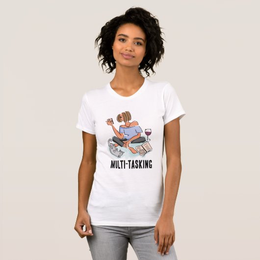 Lady Illustration Multi-Tasking T-shirt (Voorkant volledig)