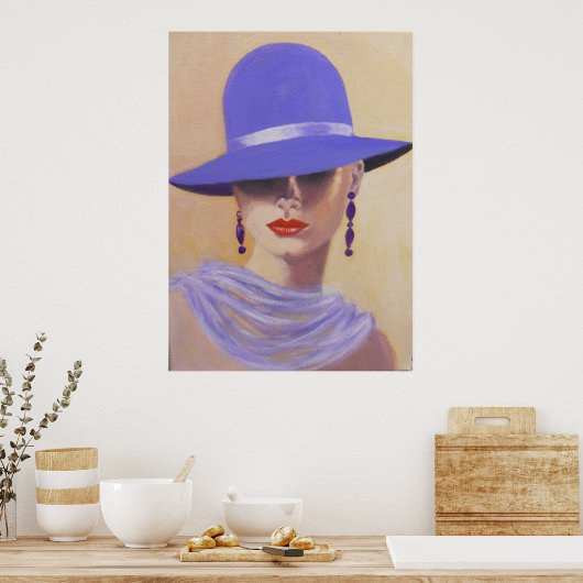 LADY IN A BLUE PET, POSTER (Keuken)
