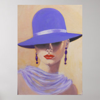 LADY IN A BLUE PET, POSTER