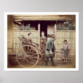 Lady in a rickshaw, c.1890 (gekleurde foto) poster (Voorkant)