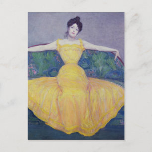 Lady in a Yellow Dress, 1899. Briefkaart