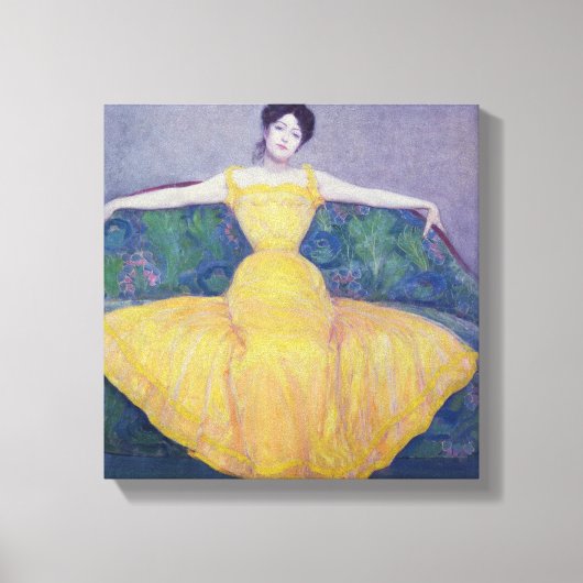 Lady in a Yellow Dress, 1899. Canvas Afdruk (Voorkant)